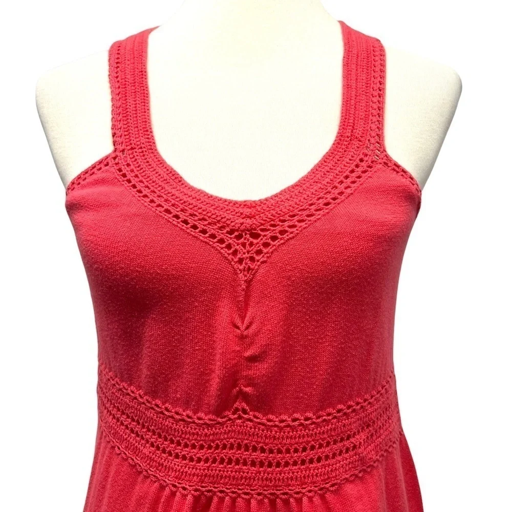 Athleta Coral Crochet Trim Cotton Sun Dress - Picture 3 of 11
